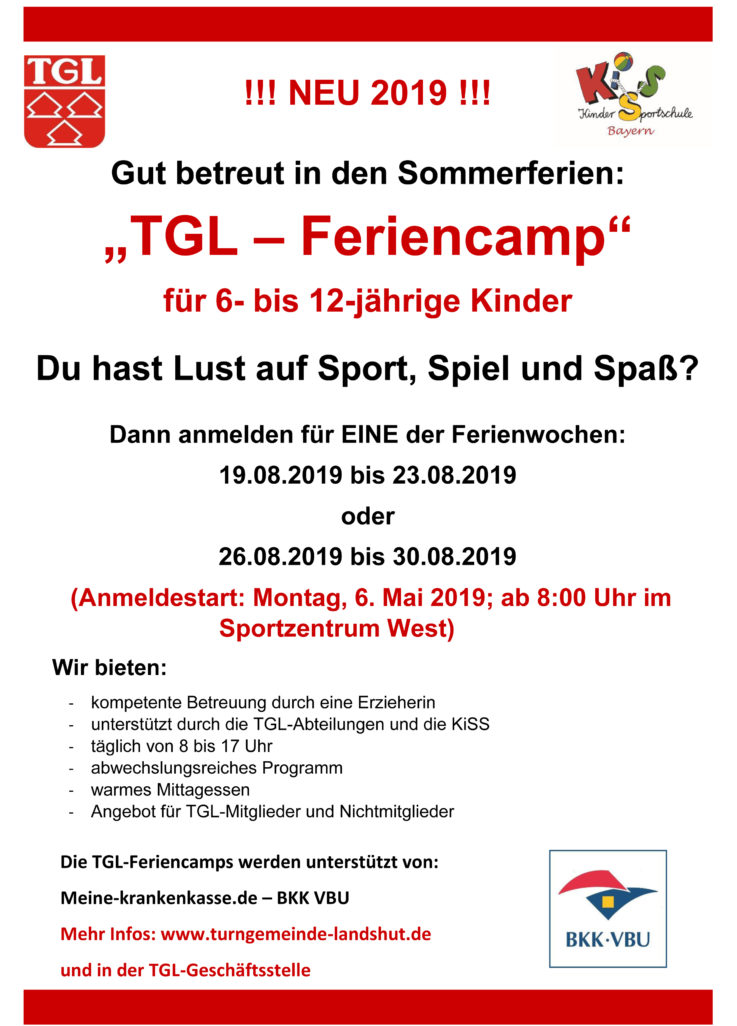 TGL-Sommer-Feriencamps: Nur noch Wartelisten