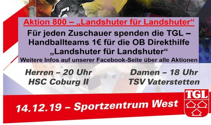 Handball: Am Samstag „Aktion 800“ für OB-Direkthilfe – Kommt in Rot!