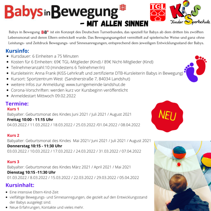 KiSS: Neue „BABYS in BEWEGUNG“ Kurse ab März