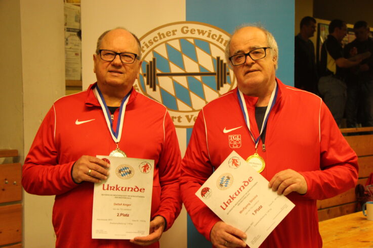 Gold für Wolfgang Streinz, Silber für Detlef Anger bei der bayerischen Masters-Meisterschaft