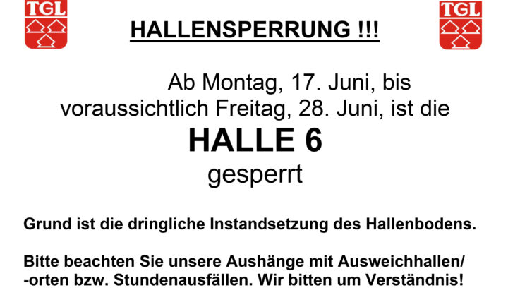Boden der Halle 6 wird saniert: Ausweichorte und Stundenausfälle